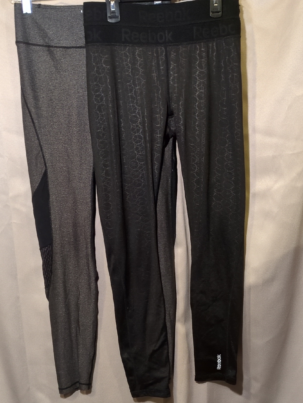 Reebok Black and Dark Gray Active Leggings Duo